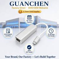 Adaptador USB C a LAN Gigabit 1000Mbps RJ45 USB3.1 de Aluminio, Sin Necesidad de Controladores, para MacBook, Chromebook, PC con Windows, Laptop