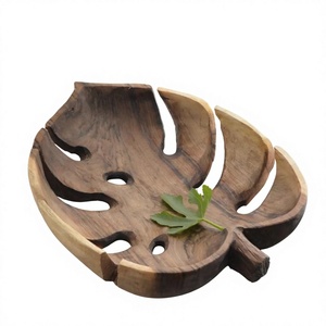 Bandeja de Madera Gruesa Hecha a Mano, Plato Decorativo, Fácil de Transportar, Vajilla para Mesa de Comedor, Bandejas de Servicio Ecológicas, Decoración Moderna - Product Image 1