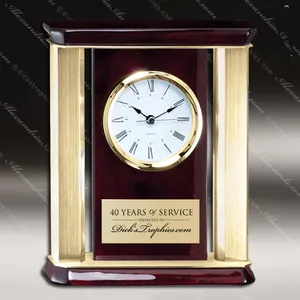 ขายส่ง vintage นาฬิกาสีแดง-ของขวัญขององค์กรวินเทจควอตซ์สีแดงเข้มนาฬิกาโต๊ะไม้