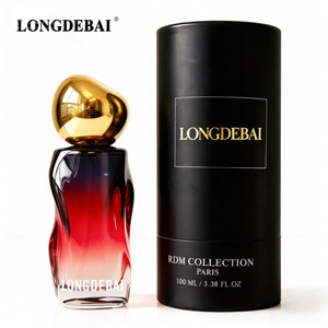New Arrival Irregular Perfume Glass <b>Bottle</b> Empty Pump Sprayer Crimp Clear Black 50ml Perfume <b>Bottle</b> with Paper Box - Product Image 5