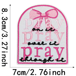 Fer sur broderie rose joyeux Noël danse <span class=keywords><strong>maman</strong></span> prier Patch pour la décoration extérieure de chapeau de pardessus - Product Image 2