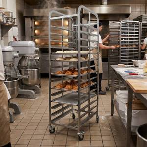 Rak Servis 201/304 Stainless Steel untuk Penggunaan Komersial, Loyang/Panci Panggang, Troli Roti Bakery 15 Rak, Berdiri Sendiri, Garansi 1 Tahun - Product Image 4