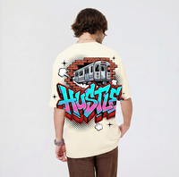 Herren Maßgeschneidertes T-Shirt 100% Baumwoll-Jersey 200g Einfarbig Hochwertig Street-Style O-Ausschnitt Atmungsaktiv Blanko High-Street Graffiti-Design