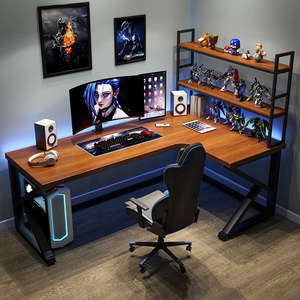 Escritorio ergonómico y moderno para jugadores de PC, cómoda <span class=keywords><strong>mesa</strong></span> de juegos en forma de L para 2 personas, <span class=keywords><strong>Mesa</strong></span> de escritorio grande para oficina en casa - Product Image 1