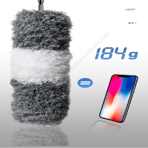 Outil de nettoyage domestique E016 en gros : Plumeau anti-statique lavable avec manche télescopique et tête flexible extensible - Product Image 5