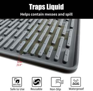 Silikon-Katzenstreu matte Rutsch feste Nicht wasser matte mit hohen Kanten Silikon-Haustier matten in Lebensmittel qualität Silikon-Haustier fütterung matte, kunden spezifische Größe - Product Image 5