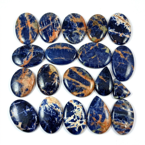 Lote al por Mayor de Cabujones de Sodalita Azul Natural, Piedras Preciosas Sueltas de Diferentes Formas y Tamaños para la Fabricación de Joyas - Product Image 1