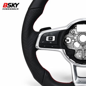 Volant sport en cuir universel pour Volkswagen Golf <span class=keywords><strong>5</strong></span> 6 7 7.<span class=keywords><strong>5</strong></span> R MK5 MK6 MK7 MK7.<span class=keywords><strong>5</strong></span> GTI Polo Passat CC Plug and Play - Product Image 2