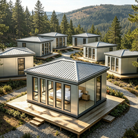 Maison préfabriquée modulaire entièrement finie, assemblage rapide sur site, cabane préfabriquée mobile personnalisée pour complexe touristique