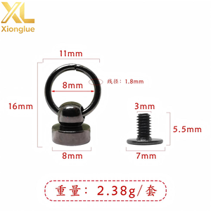Remache de metal de latón macizo de 8 mm, remache Chicago, remache con anillo en O y tornillo para bolsos, cuero y prendas de vestir - Product Image 4