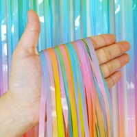 Rideau de fond en feuille d'or arc-en-ciel - Lot de 2 - Rideaux à franges en feuille de paillettes - Décorations de fête pour la décoration d'anniversaire