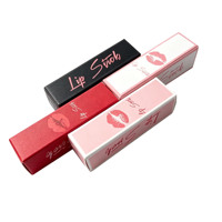 Boîte de tube de gloss à lèvres OEM personnalisée avec laminage mat, matériaux recyclés, logo et motifs de couleur personnalisés pour l'emballage cosmétique