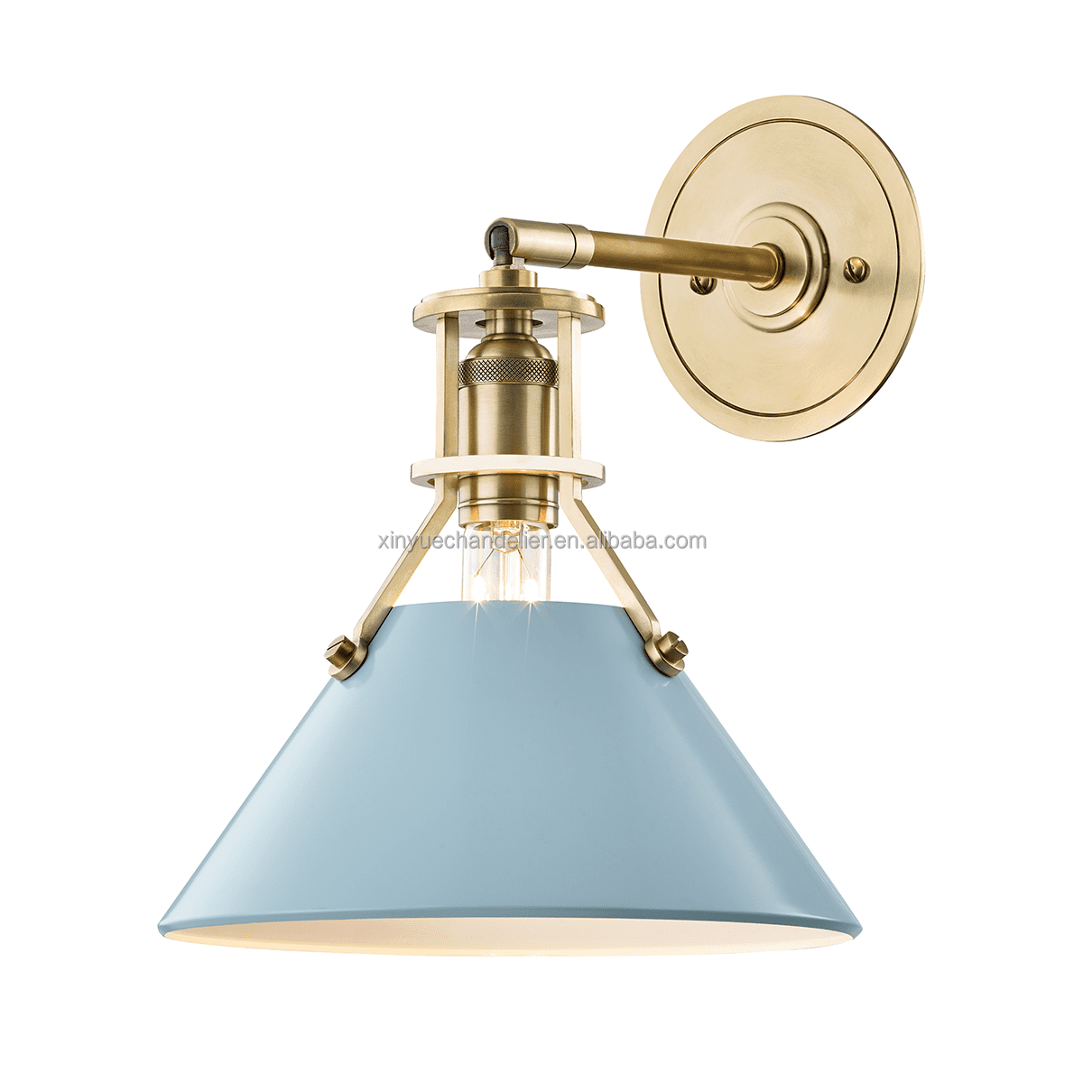 ทองเหลืองเก่า + น้ำเงิน