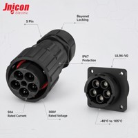 Connecteur étanche IP67 M40 5 broches 50A 300V à verrouillage baïonnette, connecteur d'alimentation circulaire pour équipement TUV RoHS
