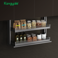 Panier de cuisine élévateur à commande vocale intelligente, rangement automatique à tirage tactile, double couche, en aluminium et verre trempé