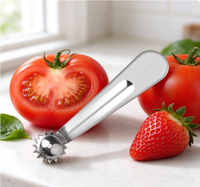 Éplucheur de fraises et dénoyauteur de tomates en acier inoxydable, outil pour enlever les tiges de fruits, gadget de cuisine multifonctionnel pour fruits et légumes