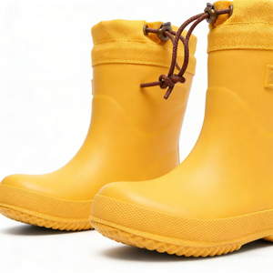 Wholesale High Quality Waterproof Fashion Trend Breathable Boys Rain Boots Rubber PVC Mid-Calf Cotton Lining All Seasons