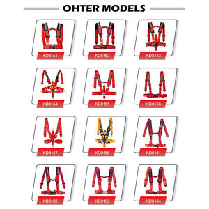 2インチ KYOSTAR レーシングカー用安全ベルト/安全ハーネス、超ソフトヘビーデューティーショルダーパッド付き、4点式、レッド - Product Image 2