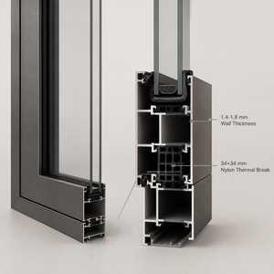 Finestre Moderne in <span class=keywords><strong>Alluminio</strong></span> Personalizzate, Finestra a Tutta Altezza con Vetro, Sistema a Taglio Termico per Ville e Appartamenti - Product Image 3