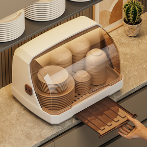 Dustproof Cup Storage Rack With Plastic Lid Square Multi-purpose Desktop Draining Tray For Tea And Water Cups - Product Image 4