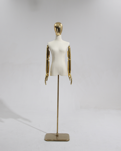 Colore personalizzato abito da sposa oro cromato <span class=keywords><strong>braccio</strong></span>/testa manichino Mujer <span class=keywords><strong>donna</strong></span> abbigliamento Display lino mezzo corpo manichino femminile con <span class=keywords><strong>braccio</strong></span> - Product Image 6