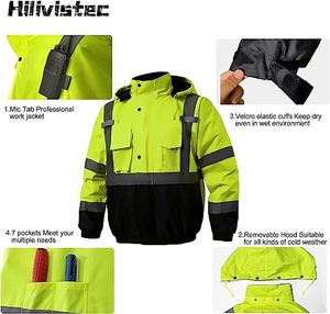 Vêtements <span class=keywords><strong>de</strong></span> <span class=keywords><strong>travail</strong></span> réfléchissants pour femmes et hommes, veste <span class=keywords><strong>de</strong></span> chantier haute visibilité, veste <span class=keywords><strong>de</strong></span> moto, vêtements <span class=keywords><strong>de</strong></span> sécurité imperméables à haute visibilité pour la circulation - Product Image 5