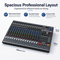 Console de mixage audio professionnelle EX-1600 16 canaux avec 24 effets DSP, USB, Bluetooth pour studio, scène, streaming en direct et DJ