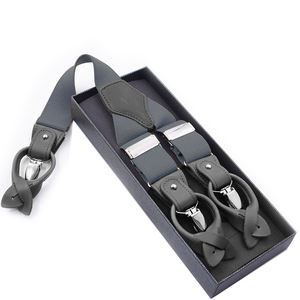 Fashion Classic Luxury Adjustable 3.5cm Men and <strong>Women</strong> New Black Leather Dual Clips <strong>Suspender</strong> <strong>Belt</strong> for Daily Wear - Product Image 4