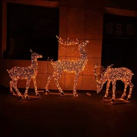 Offre Spéciale Acier inoxydable Creux En Métal En Plein Air Lumière Cerfs Animal Sculpture Pour La Décoration