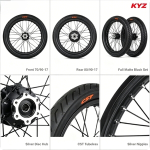 Jeu de roues Sur Ron Light Bee LBX 17 pouces, moyeu CNC de précision, noir brillant, avant et arrière, remplacement de <span class=keywords><strong>pneus</strong></span> pour moto électrique tout-terrain urbaine - Product Image 3