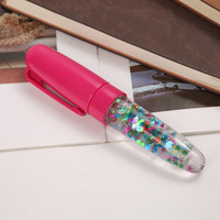 Dessin animé personnalisé mignon paillettes 3D flotteur en plastique éclairage LED stylo à bille liquide 1.0mm sport corps Logo impression cadeau publicitaire