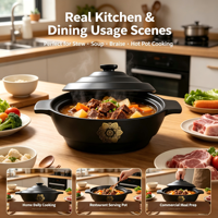 Casserole en céramique pour cuisinières à induction et à gaz, résistante aux hautes températures, capacité 4,5 L, antiadhésive, durable, compatible lave-vaisselle, nouvelle collection chinoise