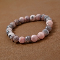 8mm Naturel Rose Zèbre Jaspe Pierres Précieuses Bijoux Stretch À La Mode Bracelet Semi-Précieux Pierres De Guérison Unisexe Perlé Bracelets