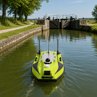 IBoat BSA 6kg USV de relevé ultra-portable 980mm 7m/s 10h BDS RTK ±8mm Sondeur intégré 300m Sonar à ondes millimétriques pour relevé transversal de rivière