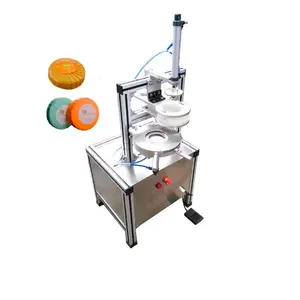 small manual round soap pleat wrapping sealing packaging machine for hotel soap Tea Cake semi automatic