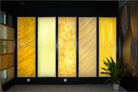 Panneau en pierre d'onyx jaune rétroéclairé, dalle de marbre transparente, vente en gros, décoration, dalle d'onyx pour projet hôtelier
