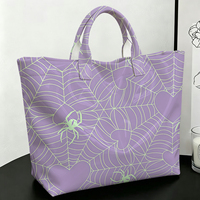Sac fourre-tout en PVC transparent imperméable à l'eau, motif Cœur d'Halloween, style Jelly Bag, sac de plage, pochette, sac à main à nœud, sac de rangement