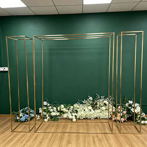 DKB Professional Modern Simple Gold Metal Wedding Arch <b>Backdrop</b> Box <b>Stand</b> for Party Props and Stage Decoration - Product Image 1