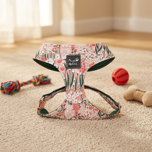 Elegant Comfortable Cotton Floral Cat Harness <b>Dog</b> Harness Adjustable Small Breed Cute Design Buckle Closure for Cats and <b>Dogs</b> - Product Image 1