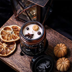 <span class=keywords><strong>Bougies</strong></span> d'aromathérapie à la cire de soja d'Halloween personnalisées et écologiques décorations de foin de citrouille à combustion longue pour la décoration de la maison des vacances - Product Image 3