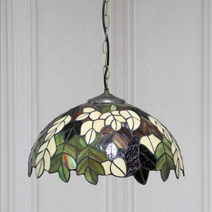 LongHuiJing 16Inch <strong>Vintage</strong> Tiffany Style Stained <strong>Glass</strong> Halogen/LED 360 Beam Ceiling Chandelier Hanging Light <strong>Lamp</strong> <strong>Shade</strong> - Product Image 4