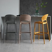 Chaises en plastique minimalistes nordiques modernes de luxe, tabourets de bar disponibles dans une variété de couleurs et de hauteurs, non pivotants, sans accoudoirs