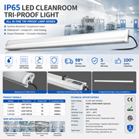 Lámpara LED Lineal Integrada IP65 a Prueba de Agua para Cuartos Limpios, Aplicaciones Médicas y de Belleza, Regulable 18W 24W 36W 54W