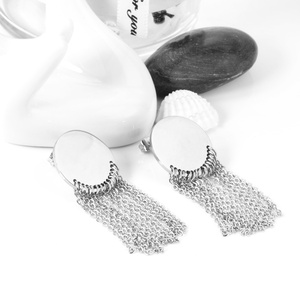 Boucles d'oreilles plaquées or pas chères, bijoux en acier inoxydable, modèles de boucles d'oreilles pour femmes, boucles d'oreilles diamant - Product Image 5