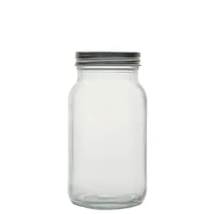 DD1829 Storage Glass Jar Quart With Airtight Lids And Bands Fermenting Pickling Bottle Canning 32 Oz Wide Mouth Mason Jars