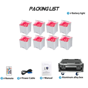Luz Par LED 6x18W 6 en 1 RGBAW+UV con Bolsa o Estuche de Transporte, Control Remoto DMX, Luz Par Inalámbrica con WiFi para DJ y Bares - Product Image 6