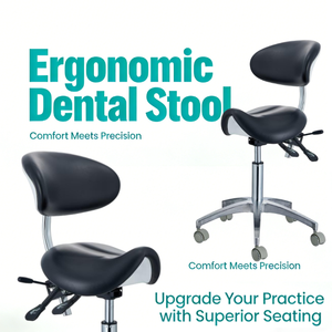 Siège Ergonomique de Fauteuil Dentaire Type <span class=keywords><strong>Selle</strong></span>, Course de la Vérin Pneumatique 160mm, Hauteur Réglable 630-790mm, Réduction de la Fatigue Posturale pour Dentistes de Grande Taille - Product Image 3