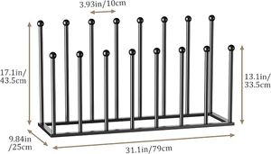 Black Metal Boot Rack Freestanding <b>Shoe</b> Organizer for 8 Pairs with Rounded <b>Holders</b> for Closet Entryway Bedroom Patio - Product Image 3