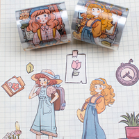 Rouleau d'autocollants en PET transparent de haute qualité personnalisé pour la papeterie et le scrapbooking