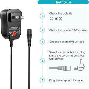 Adaptador Universal de Corriente Alterna/Corriente Directa de 12 W, Cargador de Energía con Conmutación, C5, 6 Enchufes de Adaptador Seleccionables, Nuevo, Conectores de 8 Puntas - Product Image 5